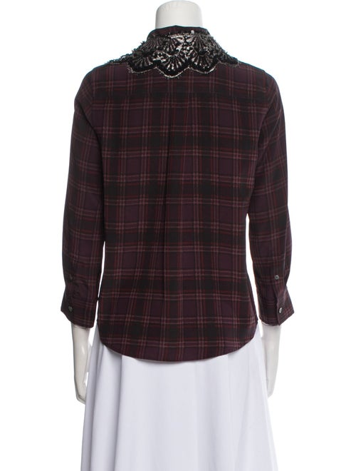 Marc Jacobs Silk Plaid Print Button-Up Top