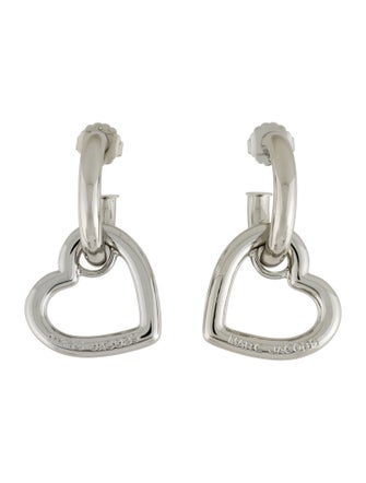 Marc Jacobs Charmed Double Heart Drop Hoop Earrings