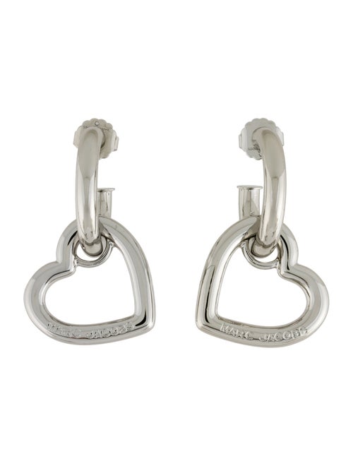 Marc Jacobs Charmed Double Heart Drop Hoop Earrings