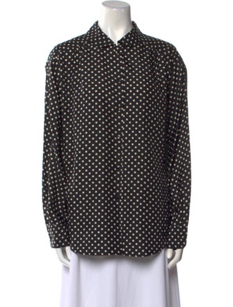 Marc Jacobs Silk Polka Dot Print Button-Up Top