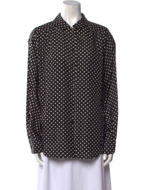 Marc Jacobs Silk Polka Dot Print Button-Up Top