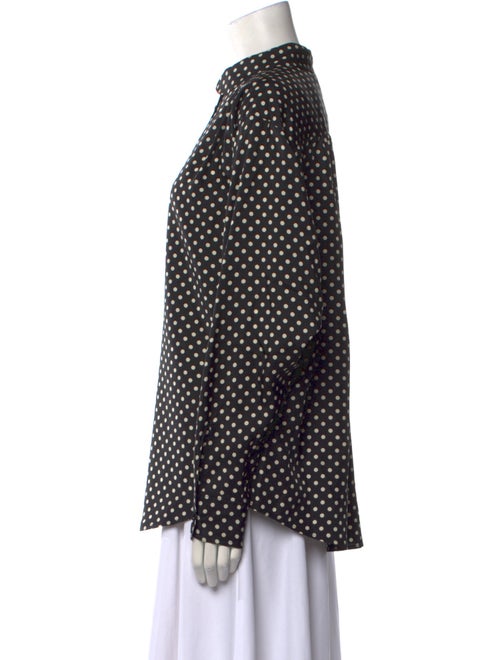Marc Jacobs Silk Polka Dot Print Button-Up Top