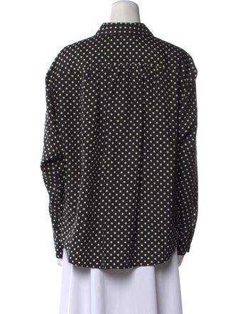 Marc Jacobs Silk Polka Dot Print Button-Up Top