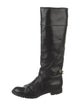 Marc Jacobs Patent Leather Chain-Link Accents Riding Boots