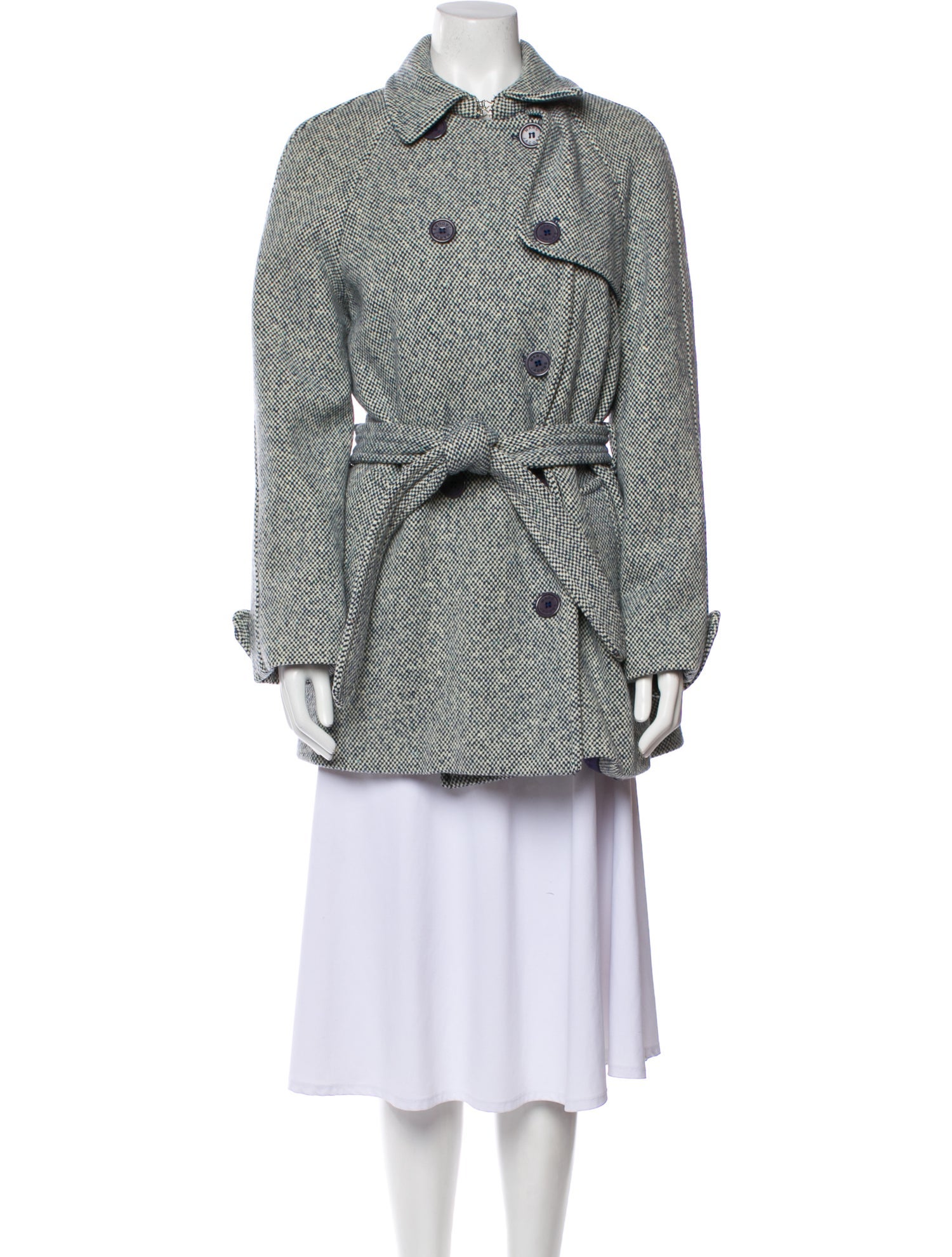 Marc Jacobs Wool Tweed Pattern Peacoat