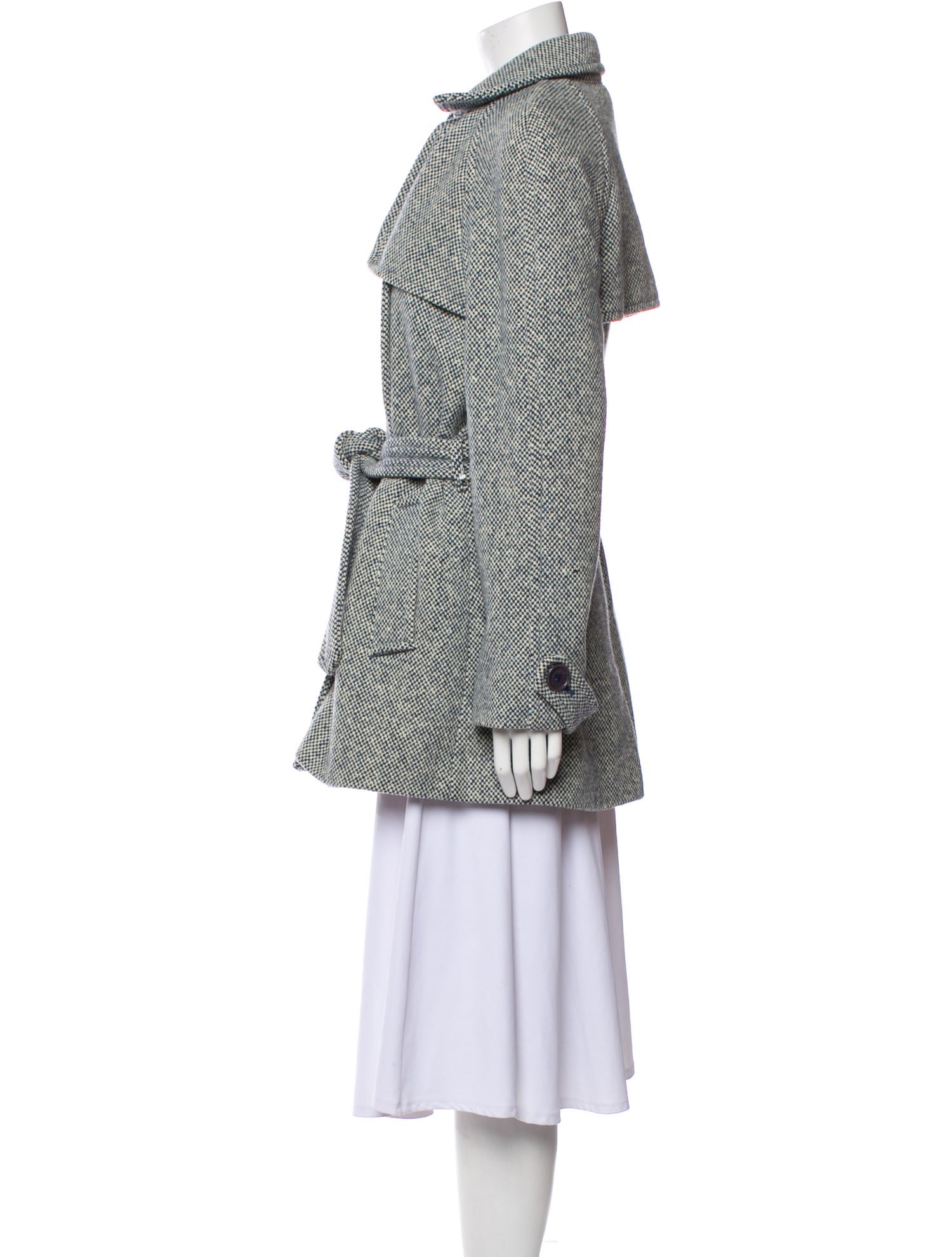 Marc Jacobs Wool Tweed Pattern Peacoat