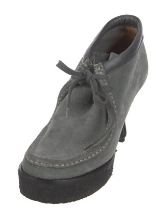 Marc Jacobs Suede Embroidered Accent Lace-Up Boots