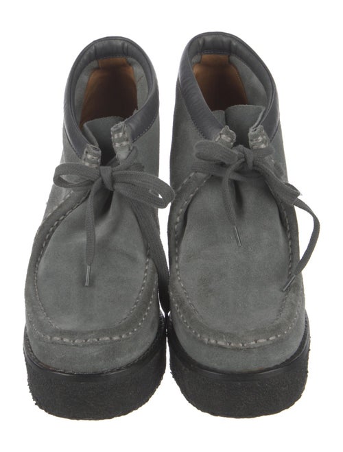 Marc Jacobs Suede Embroidered Accent Lace-Up Boots