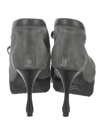 Marc Jacobs Suede Embroidered Accent Lace-Up Boots