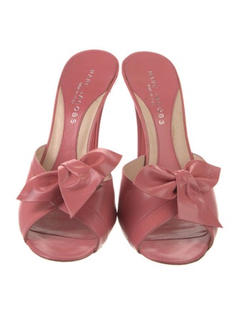 Marc Jacobs Leather Bow Accents Slides