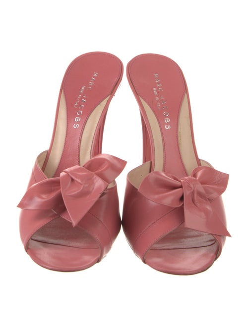 Marc Jacobs Leather Bow Accents Slides