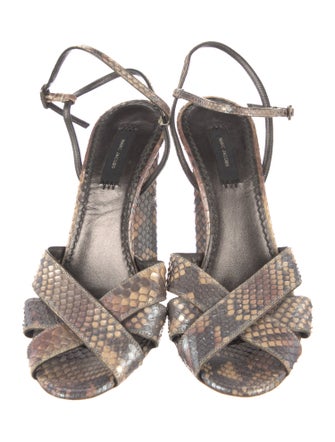 Marc Jacobs Snakeskin Animal Print Slingback Sandals