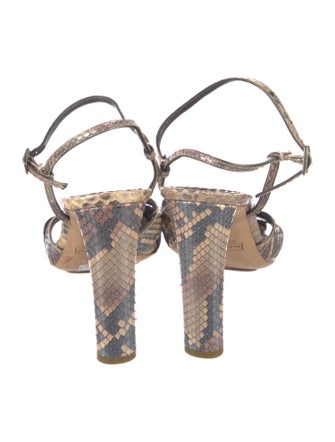 Marc Jacobs Snakeskin Animal Print Slingback Sandals