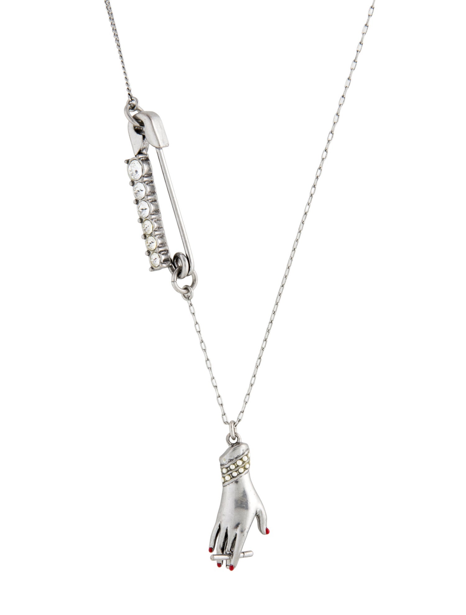 Marc Jacobs Faux Pearl & Crystal Pendant Necklace