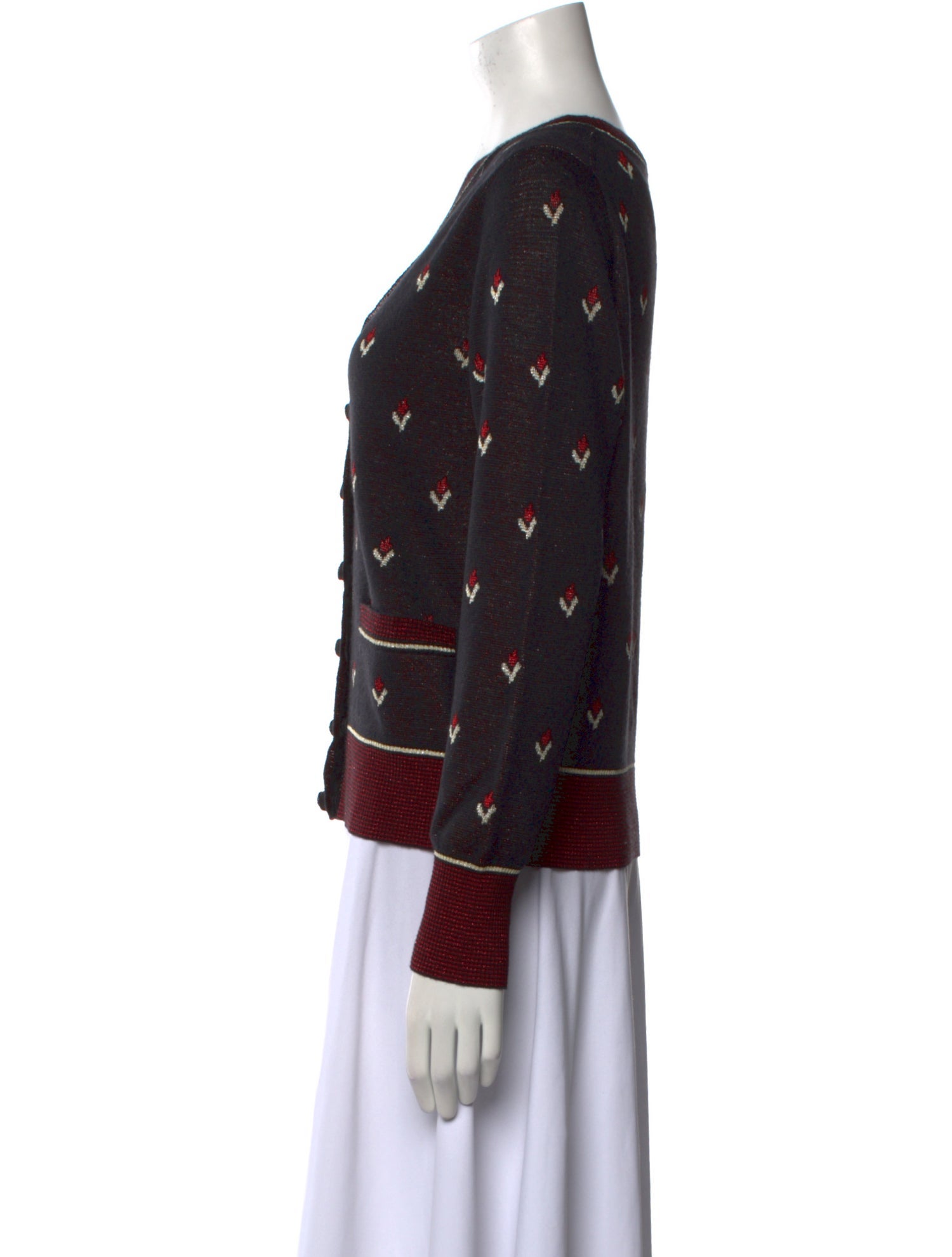 Marc Jacobs Printed V-Neck Sweater