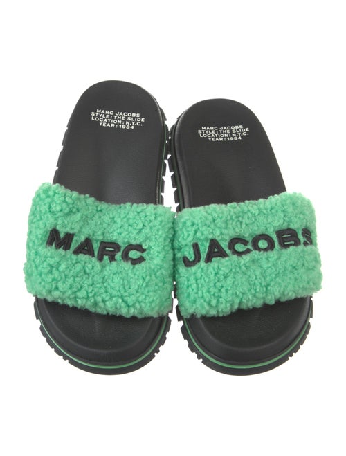 Marc Jacobs Shearling Colorblock Pattern Slides