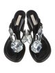 Marc Jacobs Leather Crystal Embellishments Slides