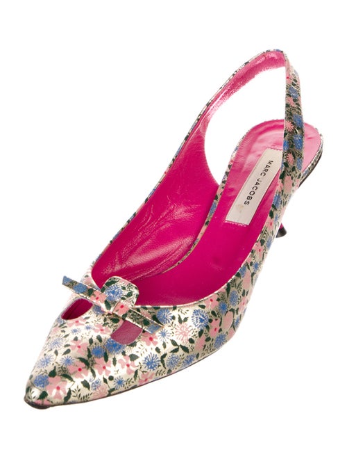 Marc Jacobs Leather Printed Slingback Pumps