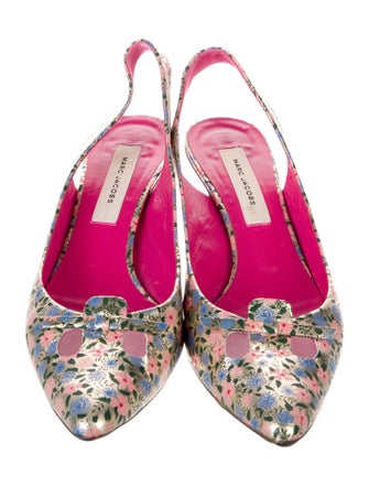 Marc Jacobs Leather Printed Slingback Pumps