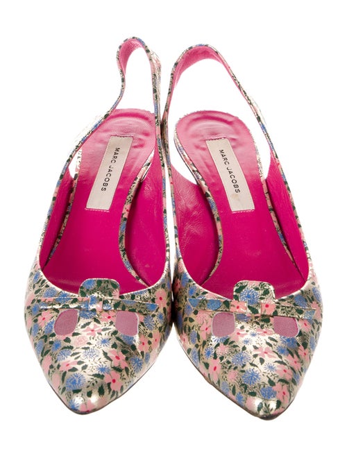 Marc Jacobs Leather Printed Slingback Pumps