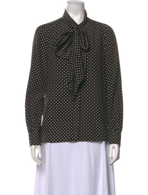 Marc Jacobs Silk Polka Dot Print Button-Up Top