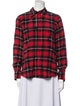 Marc Jacobs Silk Plaid Print Button-Up Top