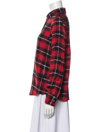 Marc Jacobs Silk Plaid Print Button-Up Top