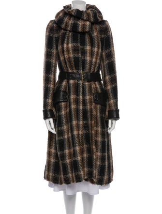 Marc Jacobs Wool Plaid Print Coat