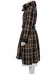 Marc Jacobs Wool Plaid Print Coat