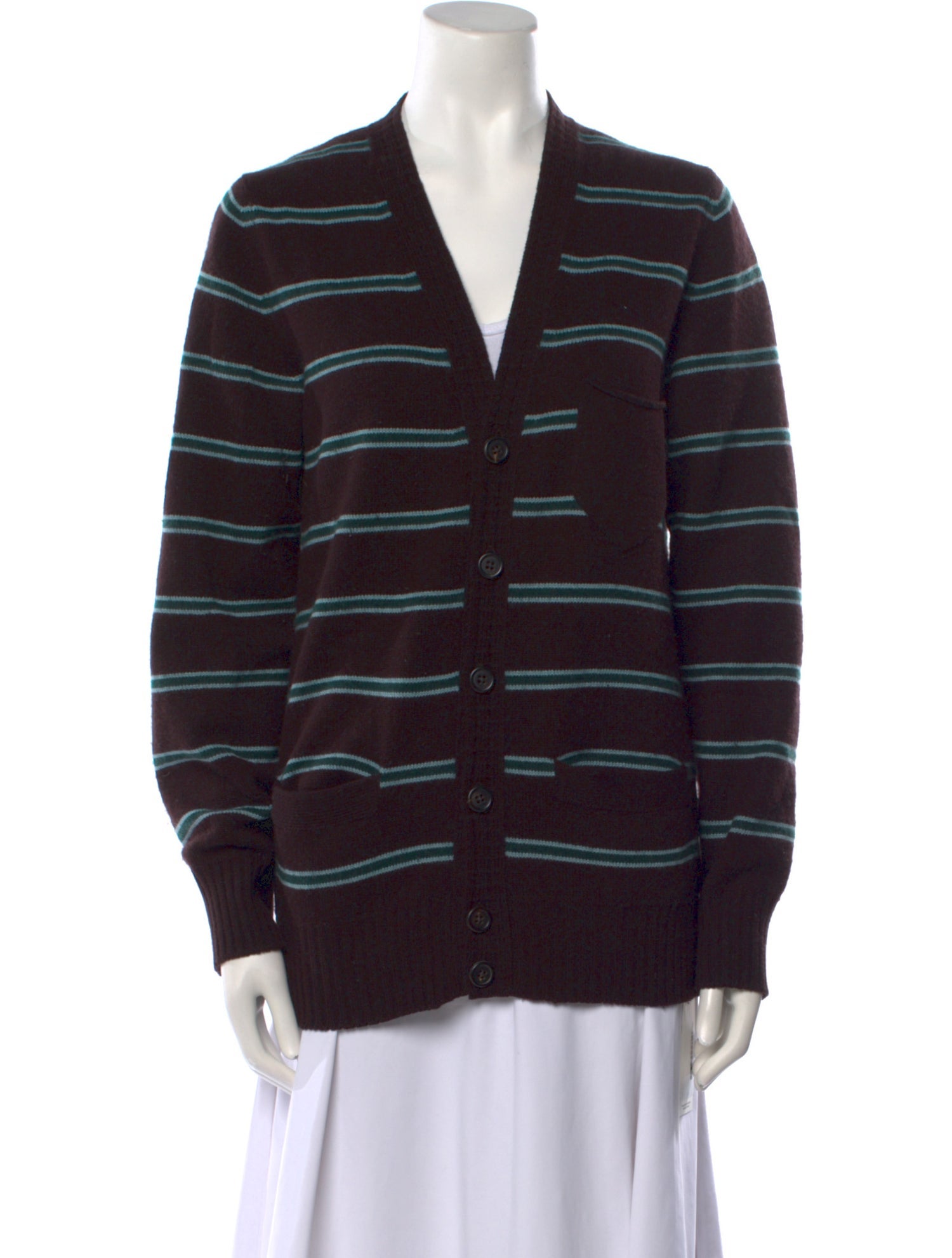 Marc Jacobs Striped V-Neck Sweater