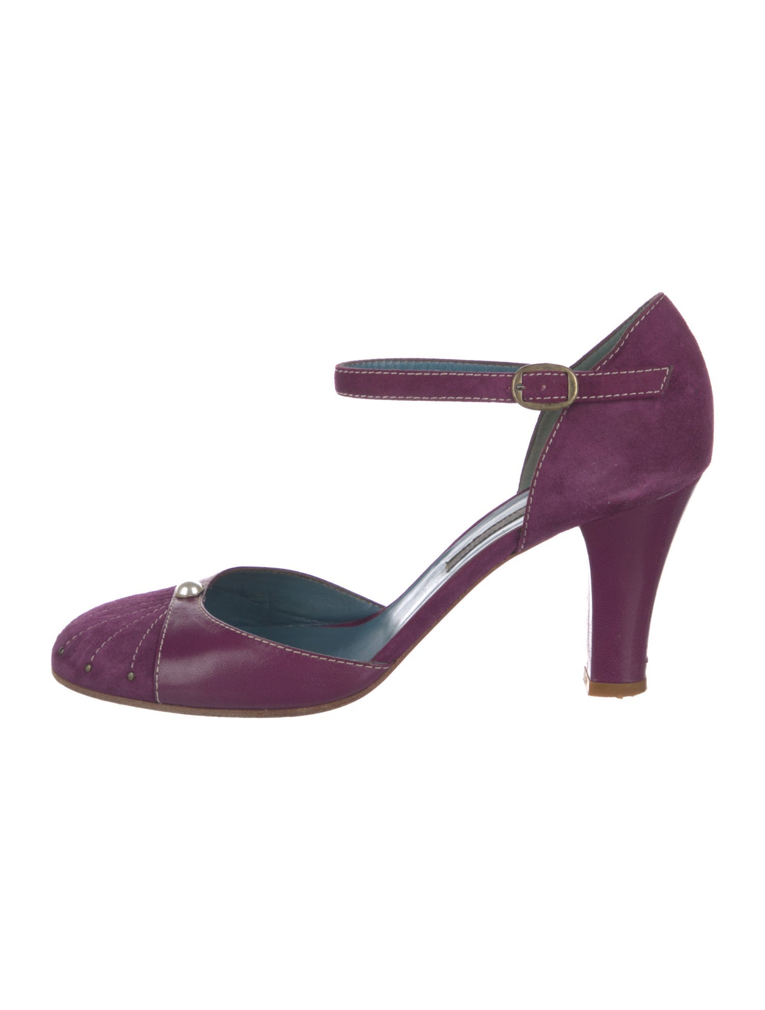 Marc Jacobs Suede Studded Accents D'Orsay Pumps