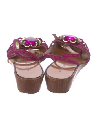 Marc Jacobs Suede Crystal Embellishments Slingback Sandals