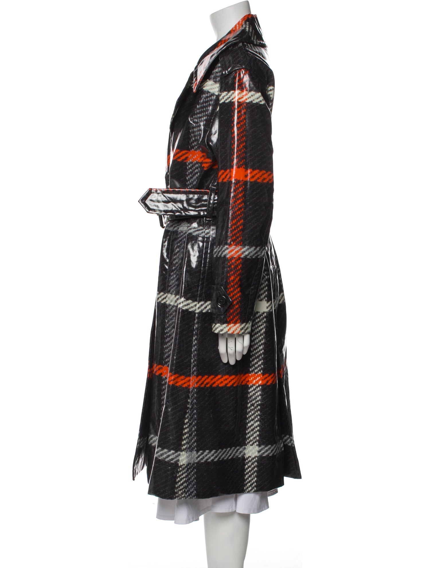 Marc Jacobs Plaid Print Trench Coat