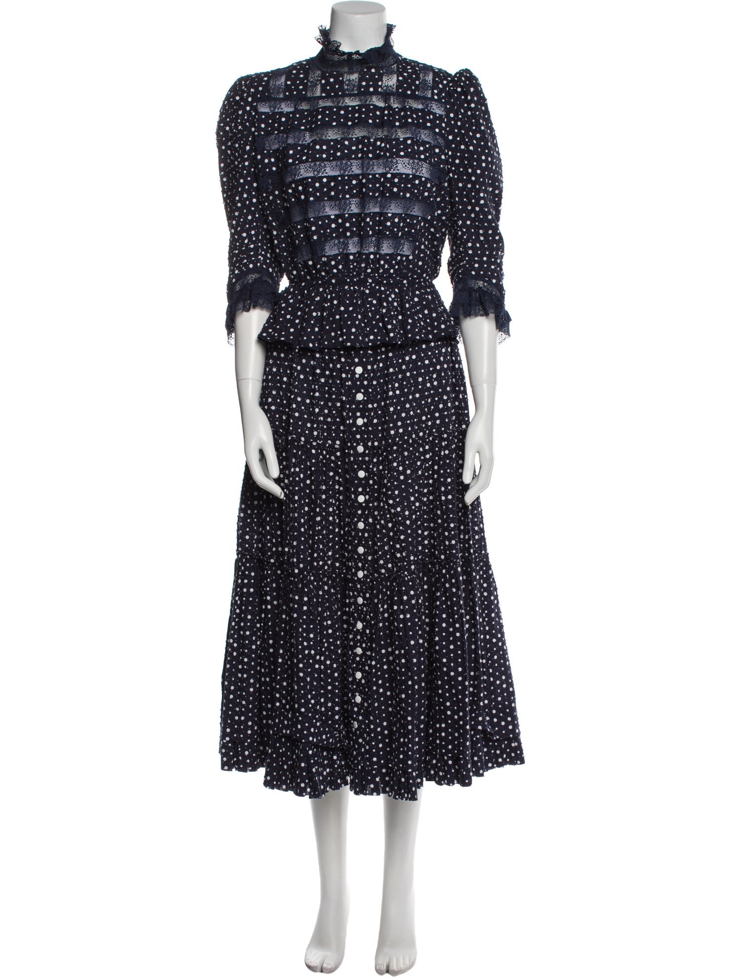 Marc Jacobs Polka Dot Print Ruffle Embellishment Skirt Set