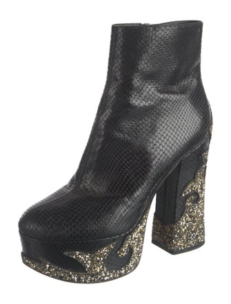 Marc Jacobs Leather Animal Print Boots