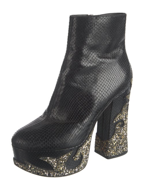 Marc Jacobs Leather Animal Print Boots