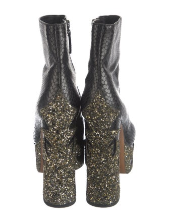 Marc Jacobs Leather Animal Print Boots