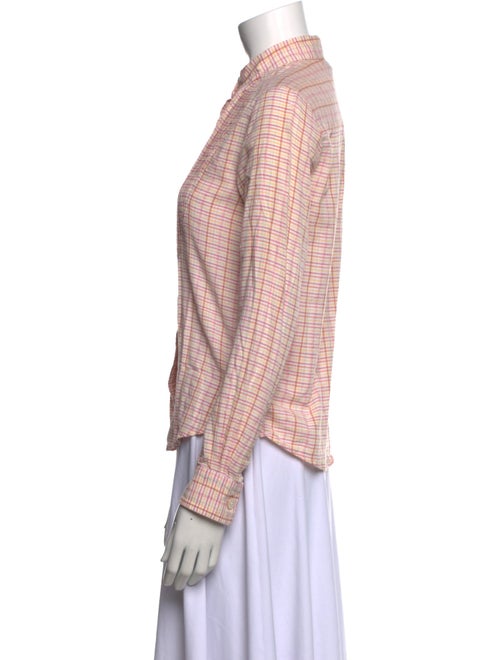 Marc Jacobs Plaid Print Mock Neck Button-Up Top