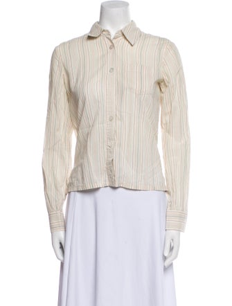 Marc Jacobs Striped Long Sleeve Button-Up Top