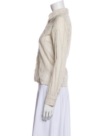 Marc Jacobs Striped Long Sleeve Button-Up Top