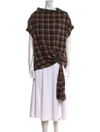 Marc Jacobs Wool Plaid Print Tunic