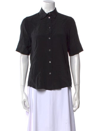 Marc Jacobs Silk Short Sleeve Button-Up Top