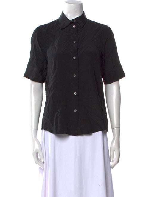 Marc Jacobs Silk Short Sleeve Button-Up Top