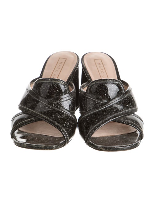 Marc Jacobs Patent Leather Glitter Accents Slides