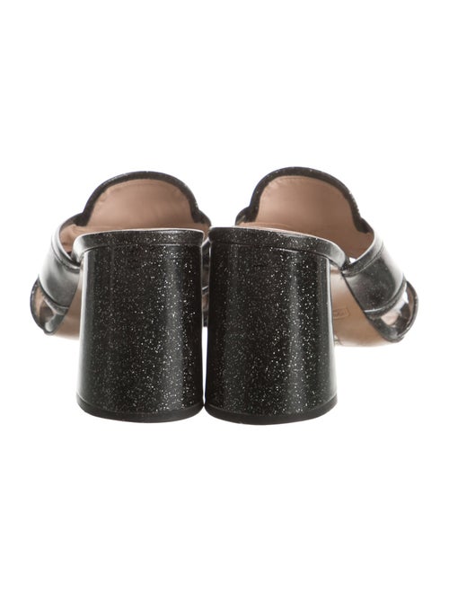 Marc Jacobs Patent Leather Glitter Accents Slides