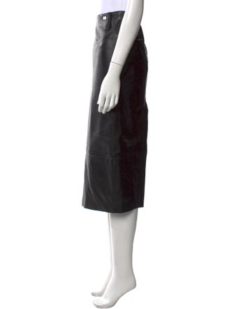 Marc Jacobs Lamb Leather Midi Length Skirt