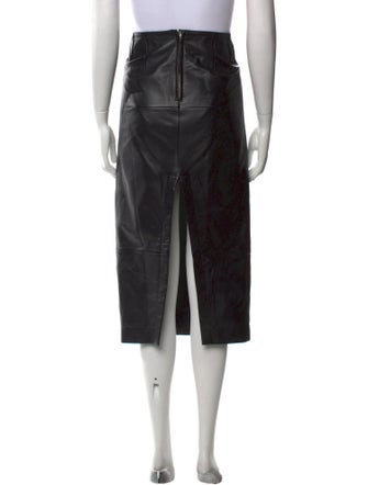Marc Jacobs Lamb Leather Midi Length Skirt