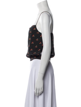 Marc Jacobs Silk Polka Dot Print Crop Top