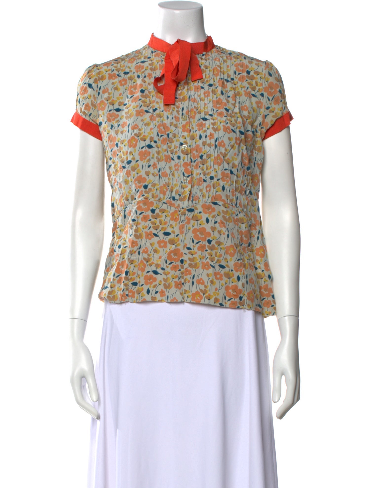 Marc Jacobs Silk Floral Print Blouse