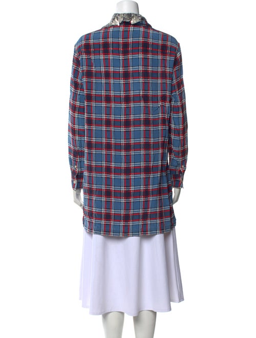 Marc Jacobs Silk Plaid Print Button-Up Top